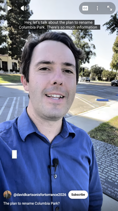 The plan to rename Columbia Park? Screenshot